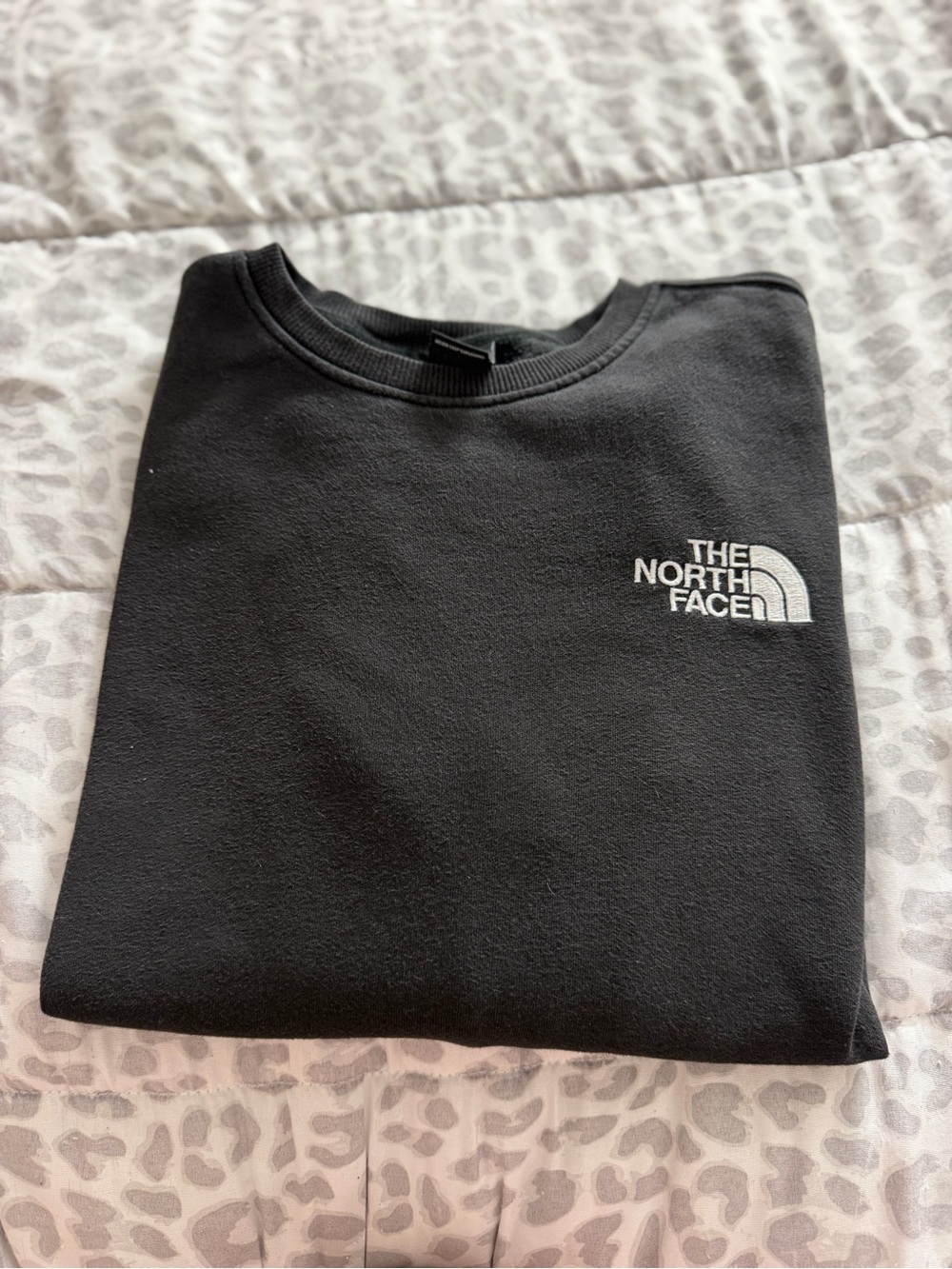 The North Face Black Crewneck Sweatshirt with White Logo